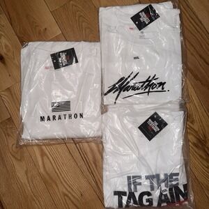 The Marathon Clothing Mens White Graphic T-Shirts (Set Of 3) Size 3XL NWT